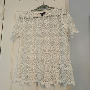 NWT Banana Republic white lace blouse